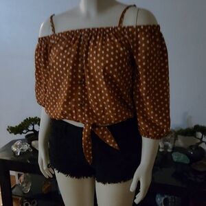 Brown Off Shoulder Blouse